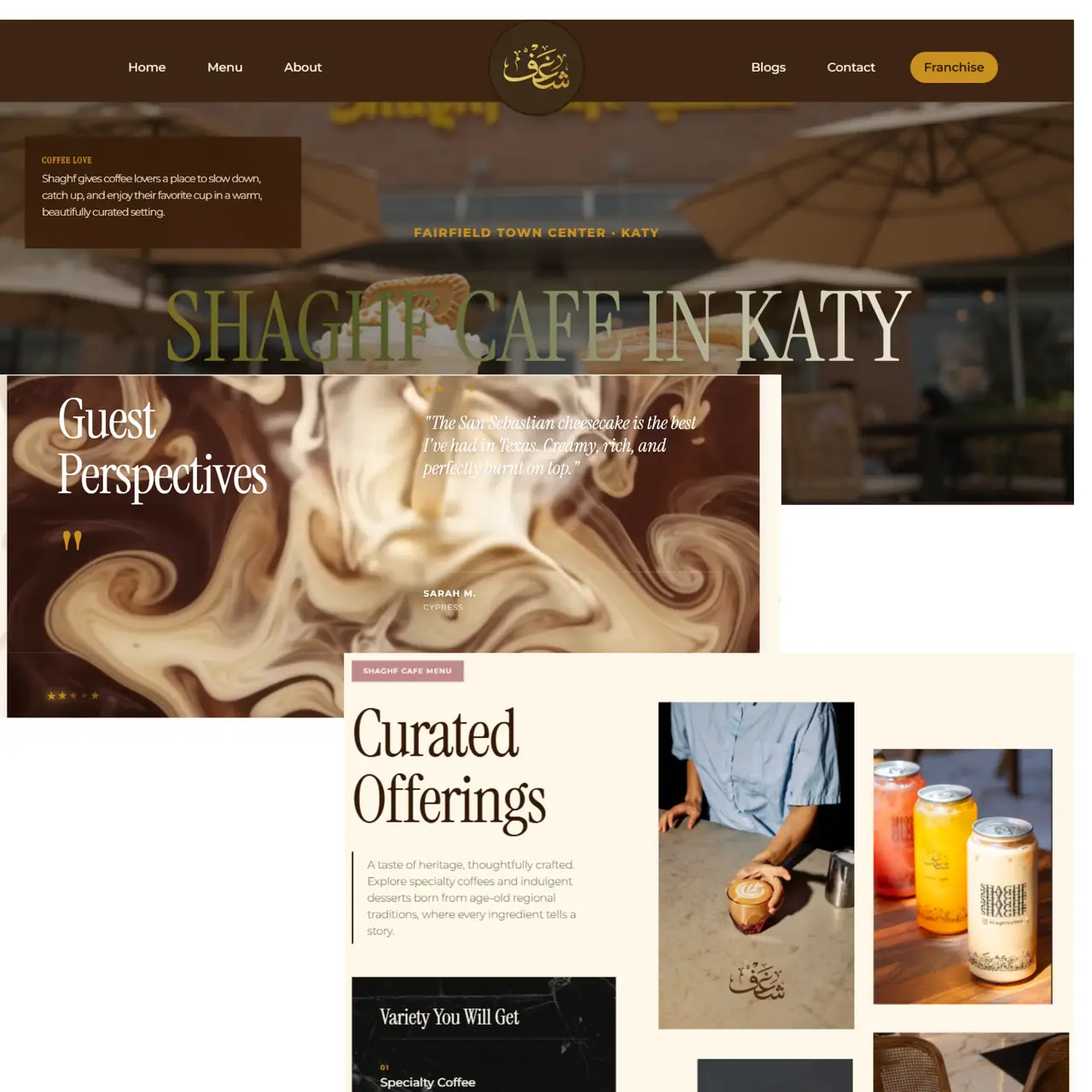 Shaghaf restaurant website